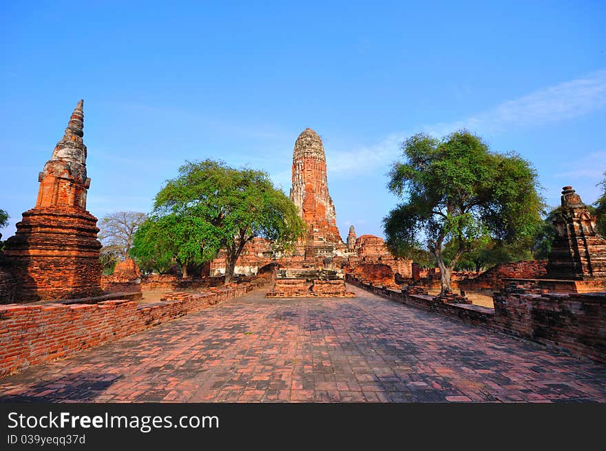 Ancient temple of Ayutthaya, Thailand.