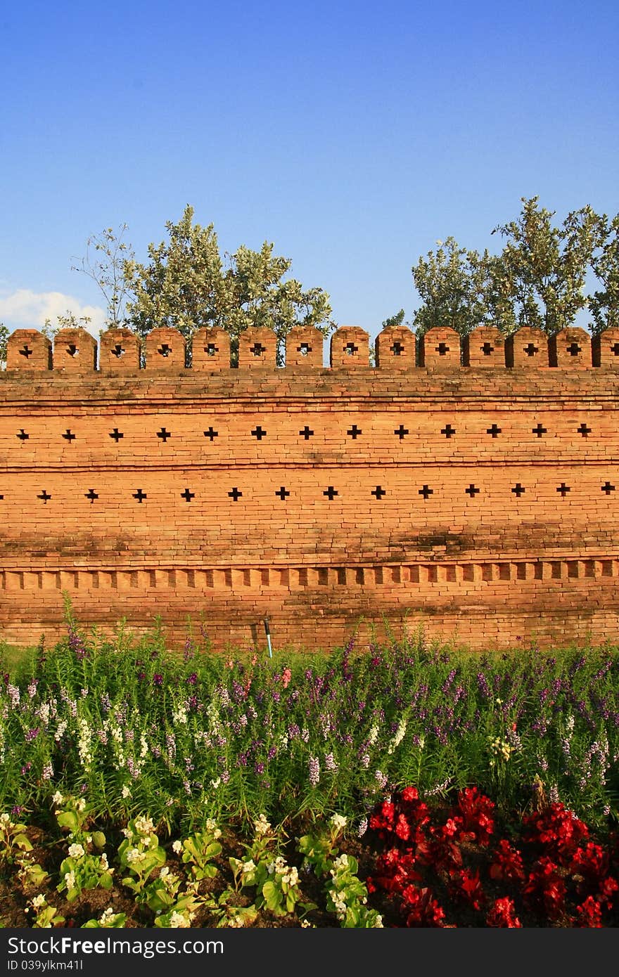 Ancient Chiangmai city wall.