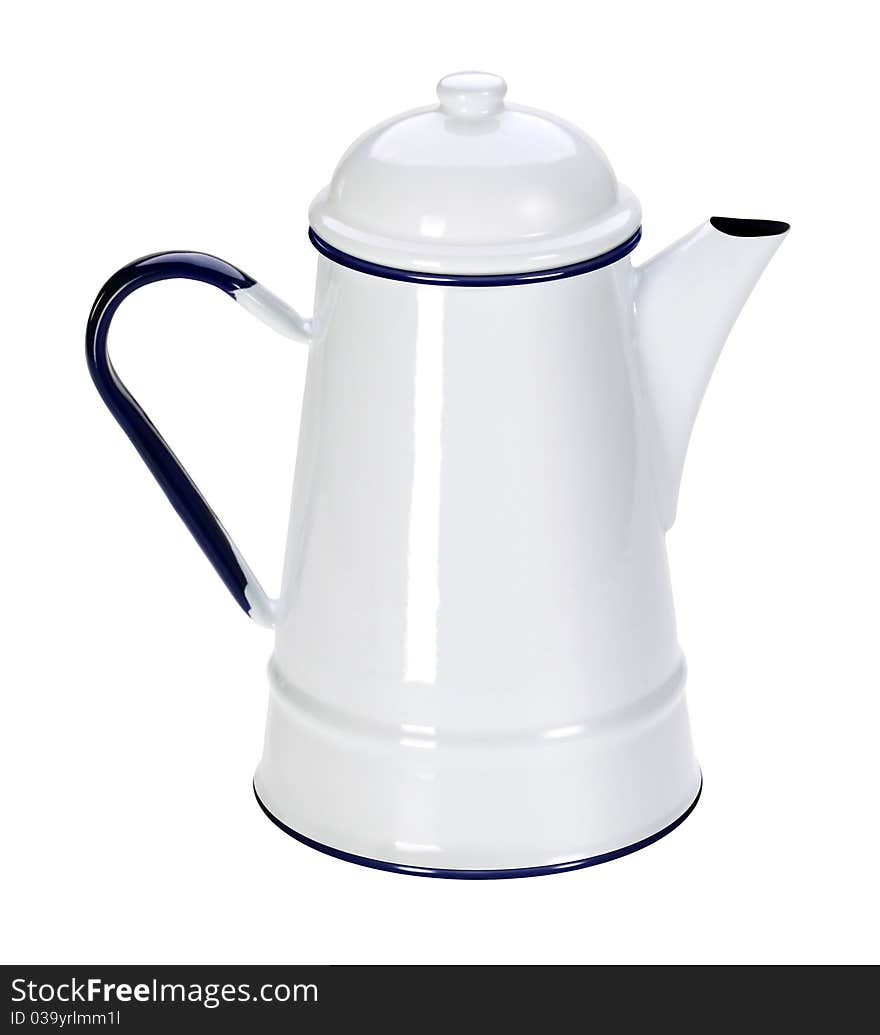 Enameled jug: old-style, and is still used in kitchen accessories. Serving for milk, or other breakfast beverages. Enameled jug: old-style, and is still used in kitchen accessories. Serving for milk, or other breakfast beverages.