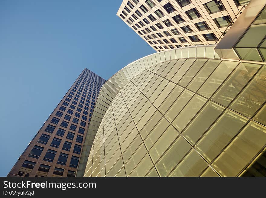 Skyscrapers in Canary Wharf area , London