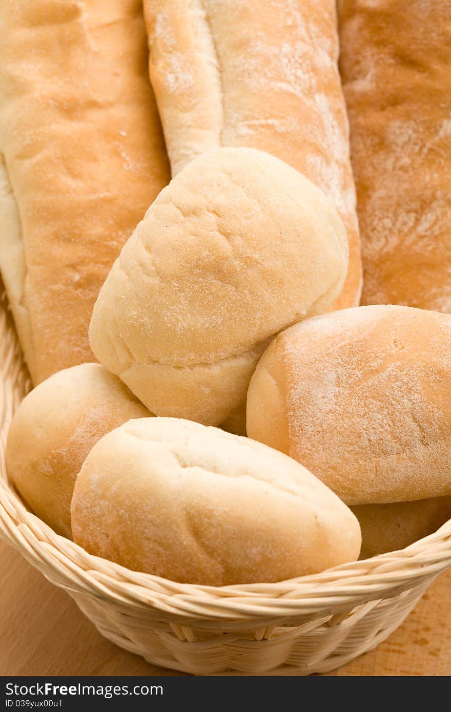 Photo of delicious bread in a basket