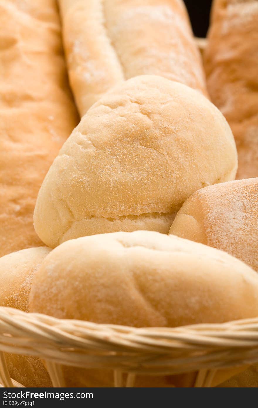 Photo of delicious bread in a basket