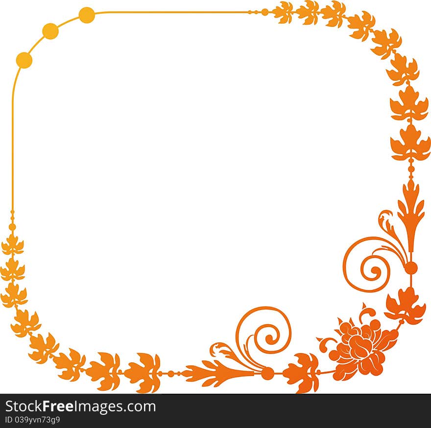 Flower and leaves frame, illustration. Flower and leaves frame, illustration.