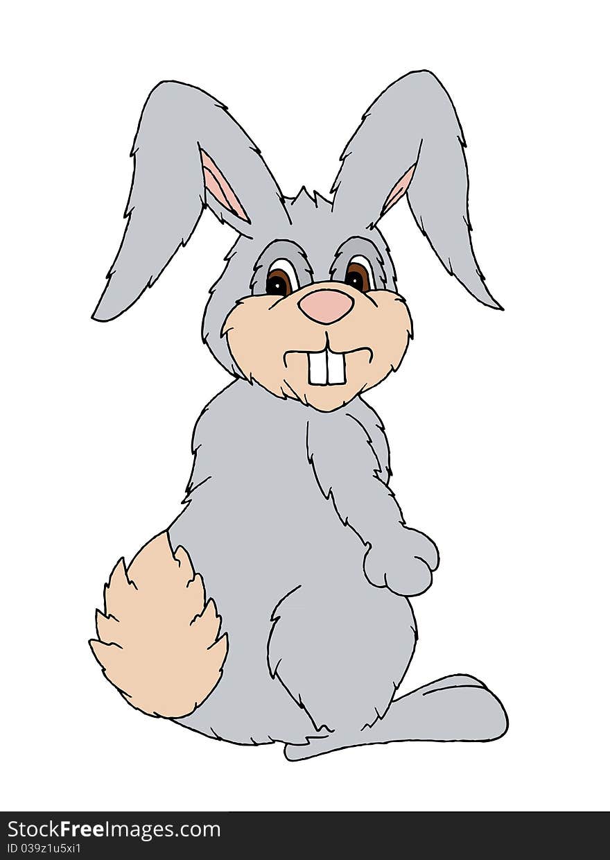 Hand drawn illustration of a easter bunny