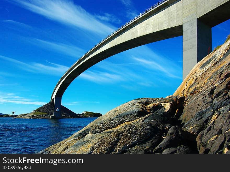 On the photo:Picturesque Norway landscape. Atlanterhavsvegen