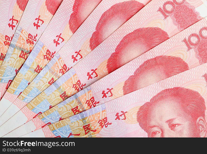 Chinese paper money as background. Chinese paper money as background