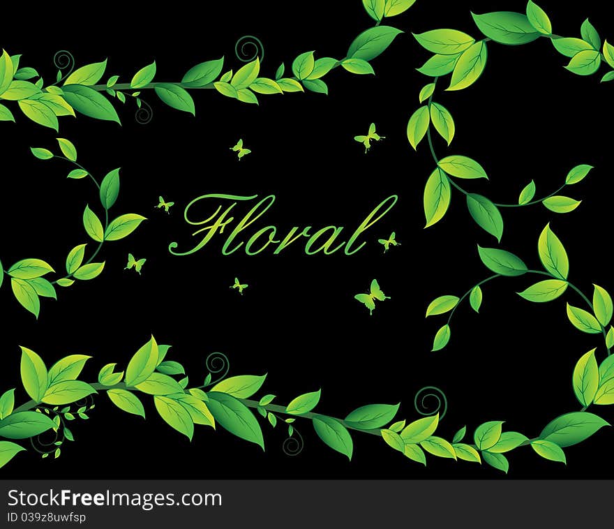 Floral card with plants