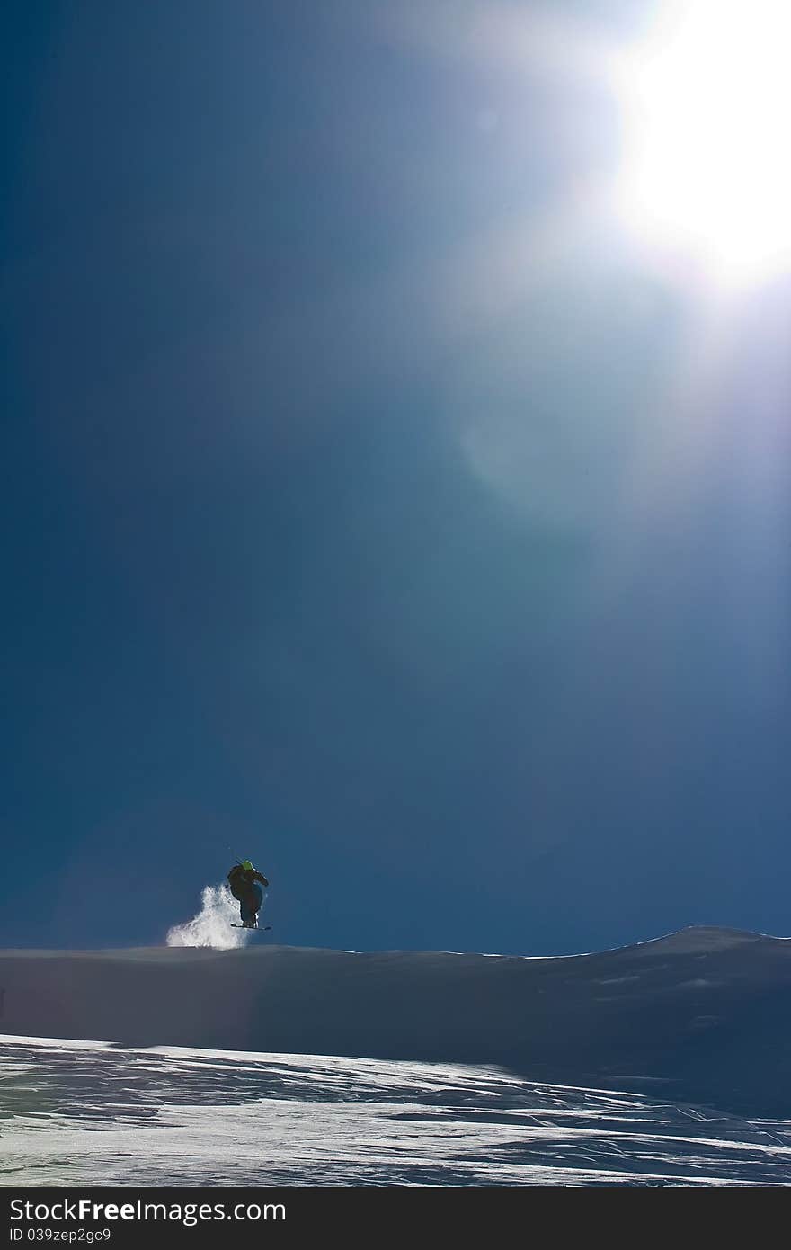 Freerider and snow powder