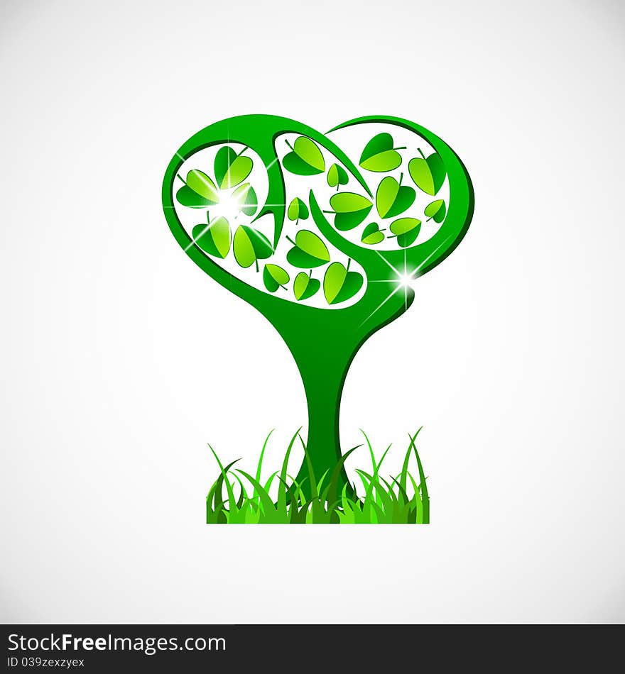 Spring illustration of abstract green tree. Spring illustration of abstract green tree