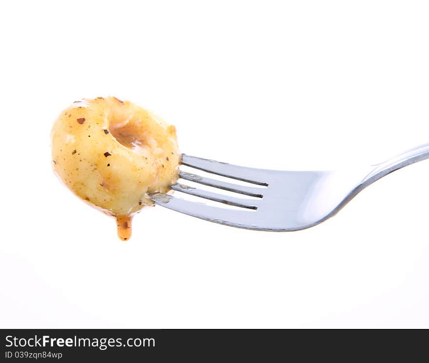 Dumpling on a fork