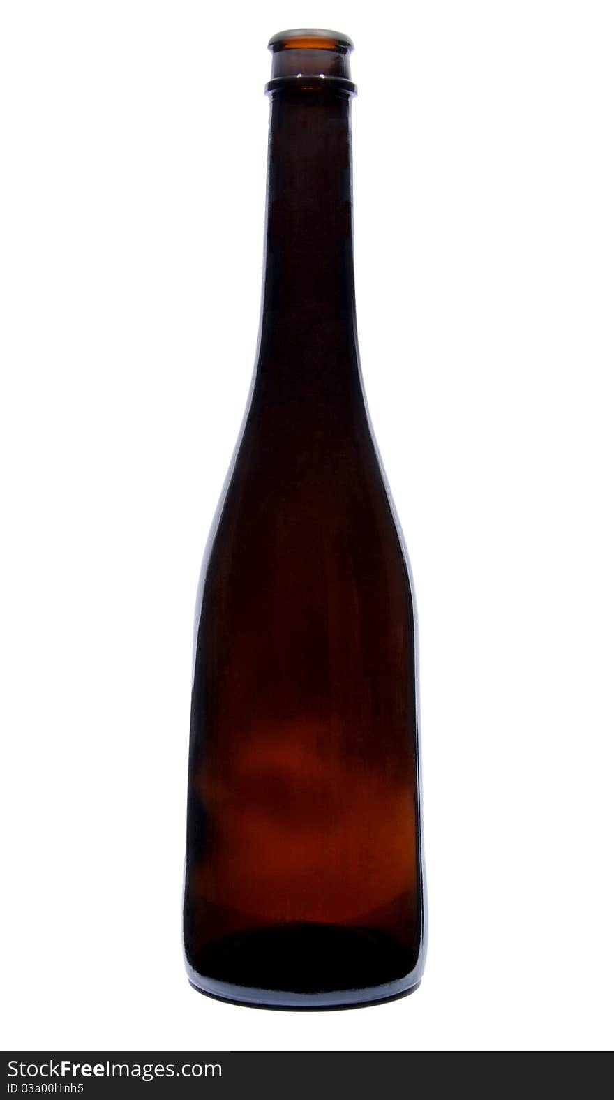 Empty Tall Brown Beer Glass Bottle