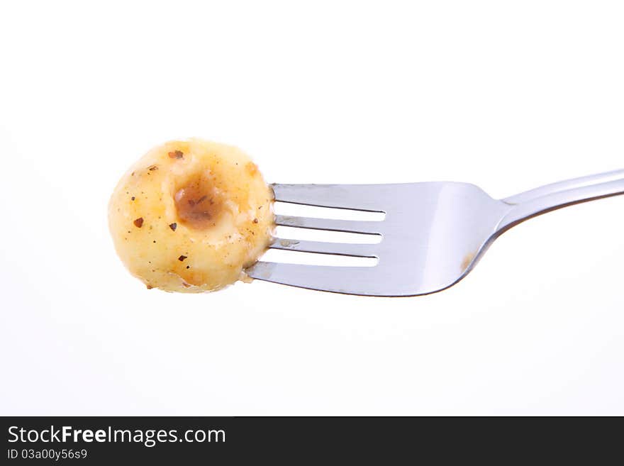 Dumpling on a fork