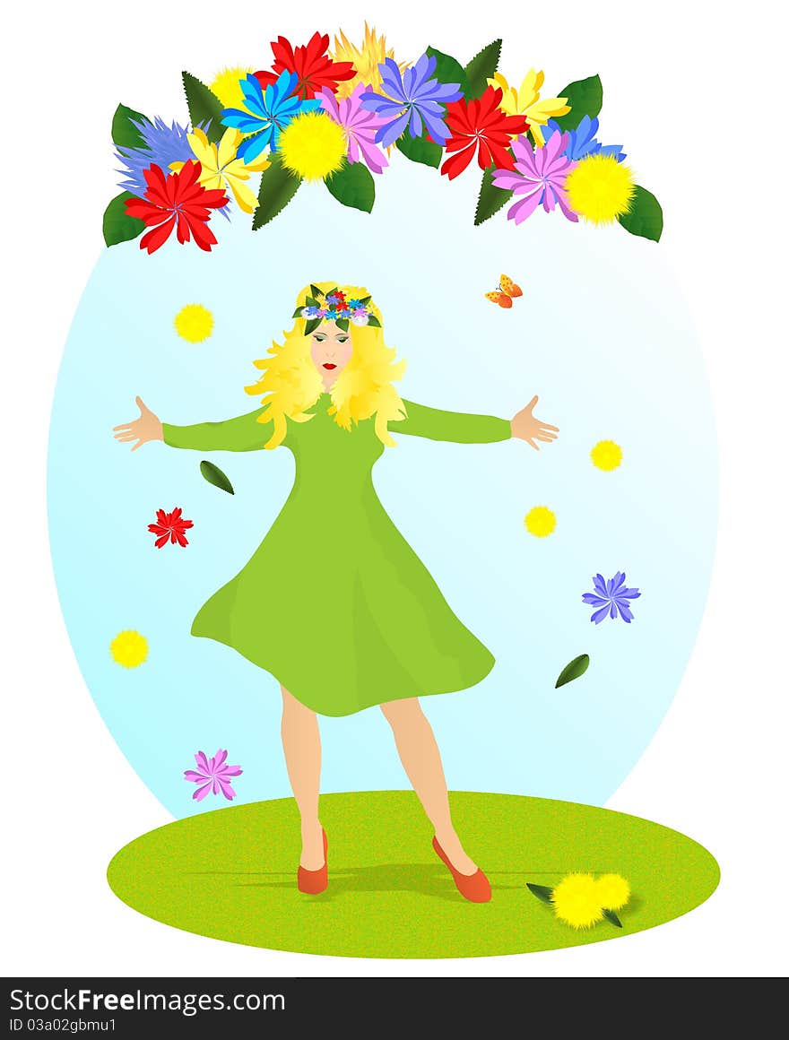 Lady spring, cdr vector