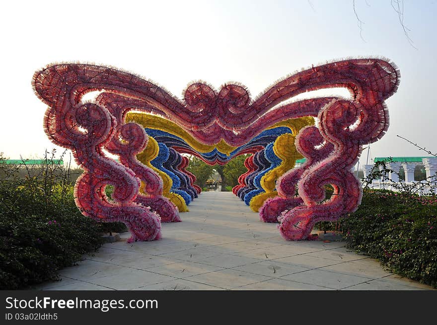 Red pink butterfly for wedding photography.