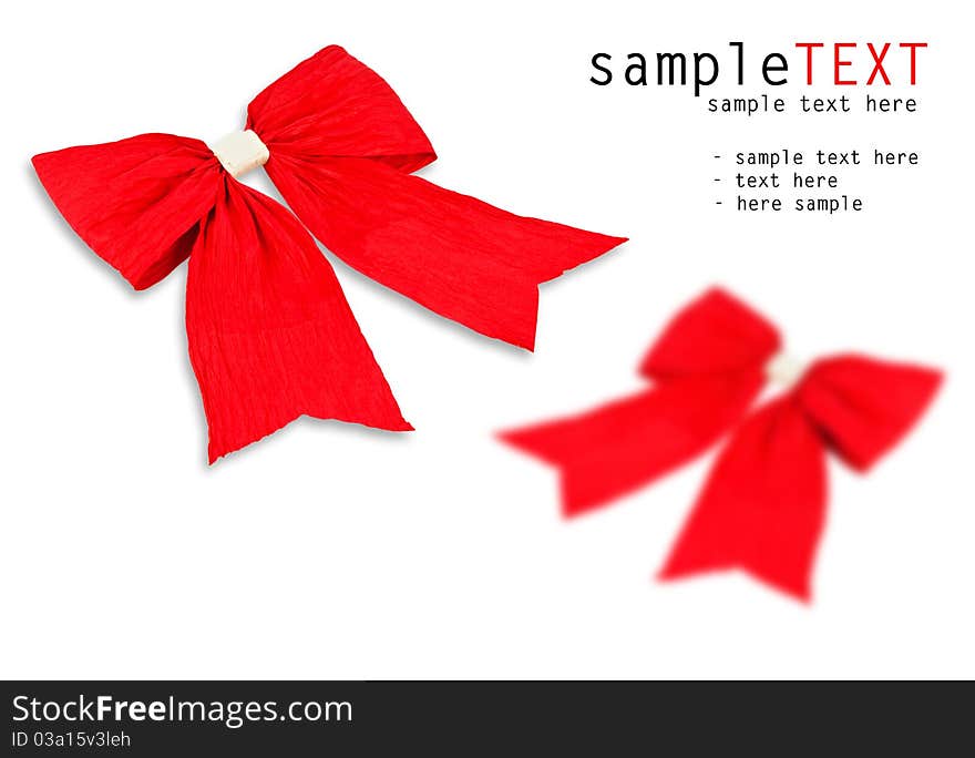 Red ribbon isolated on white blackground