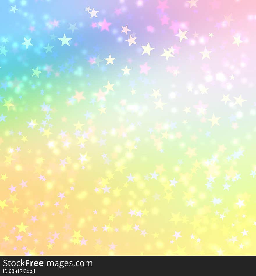 Stars bokeh background with colorful stars.