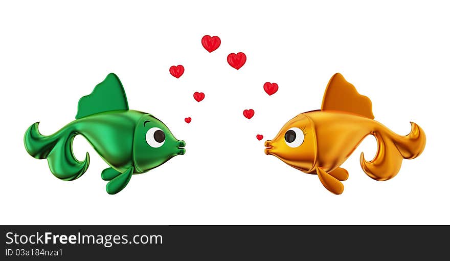 Loving couple of fishes.