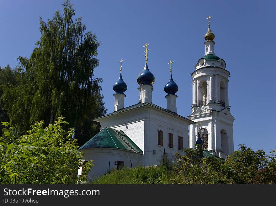 Russian Orthodox church in Ples town (The Church of Saint Varvara). Russian Orthodox church in Ples town (The Church of Saint Varvara).