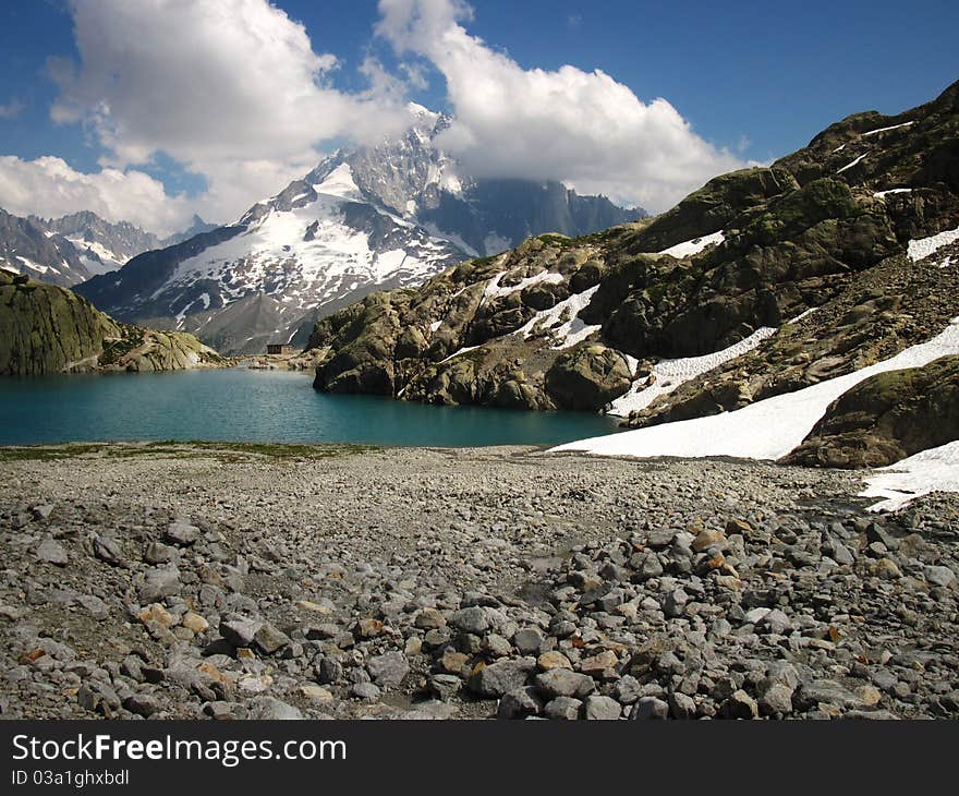 Lac Blanc with Aiguille des Grands Montets in the background