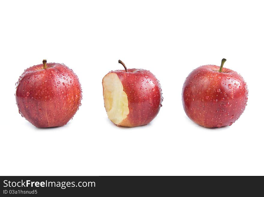 Three apples isolated on white background