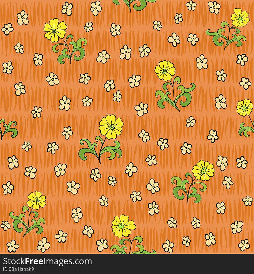 Flowers abstract seamless background pattern