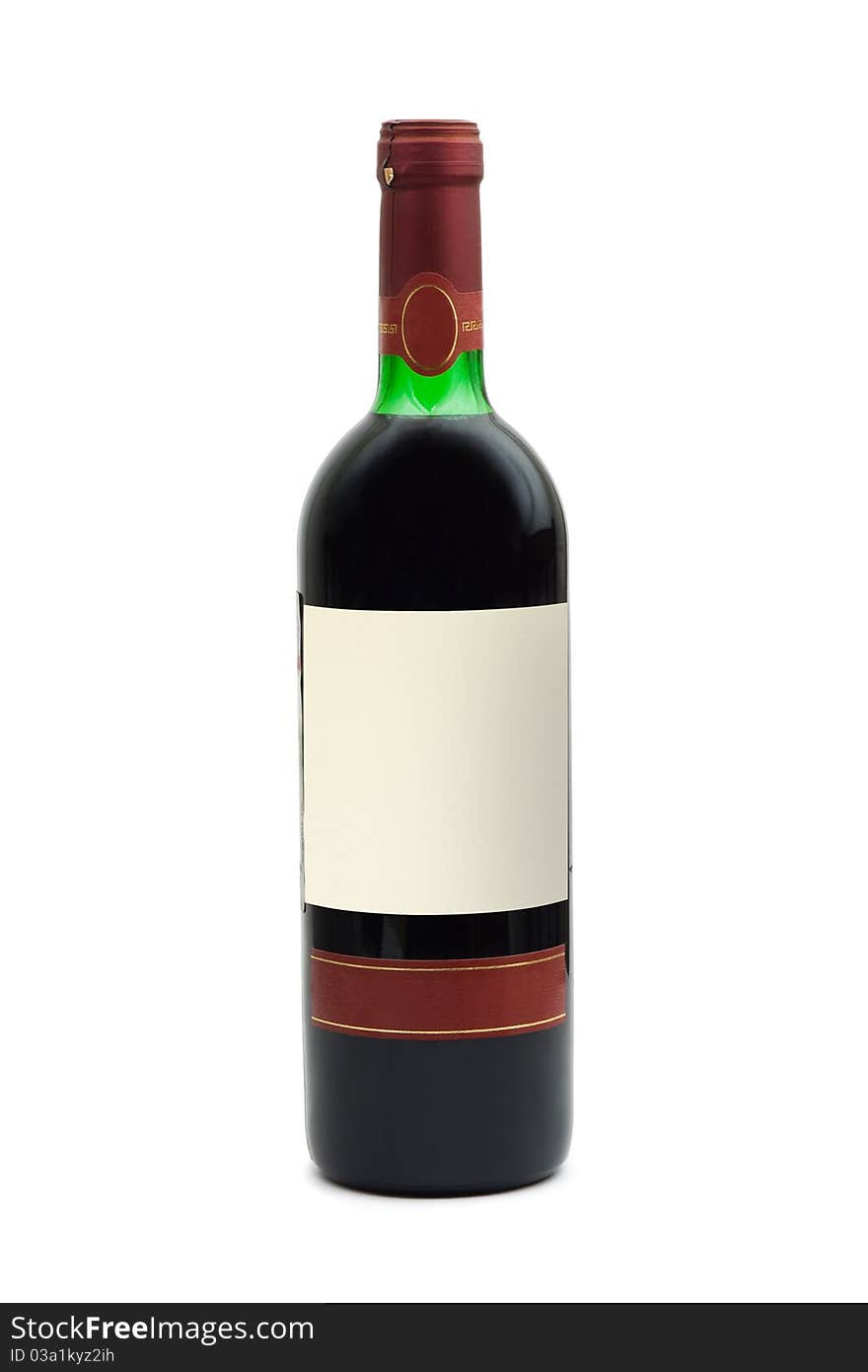 Wine bottle with blank label