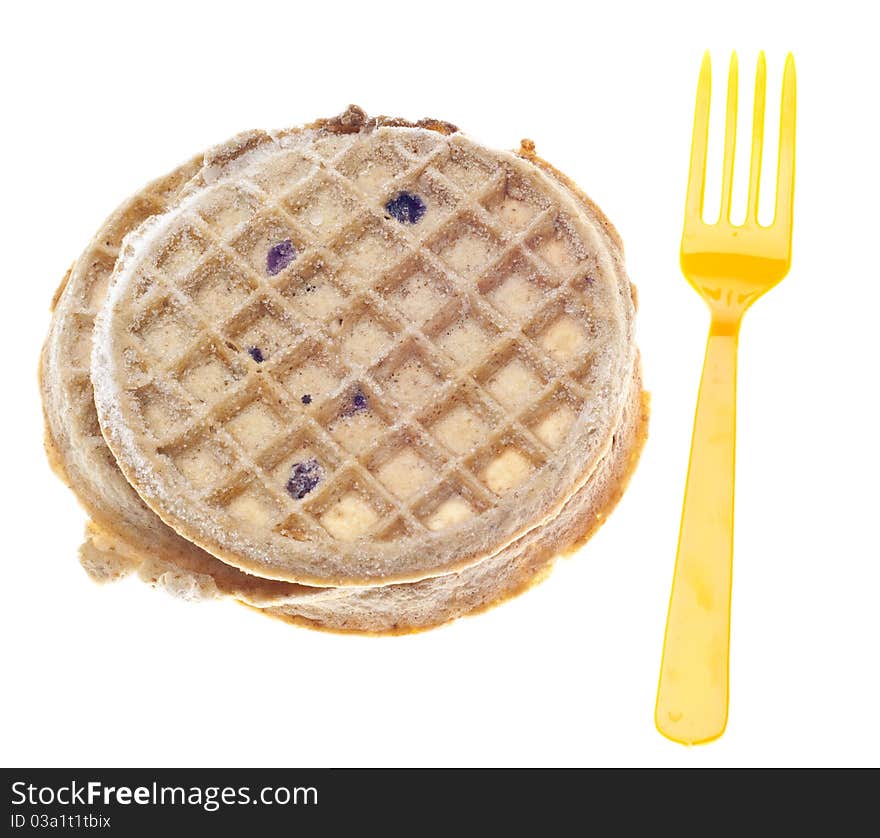 Frozen Blueberry Waffle with Fork