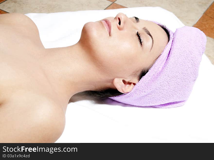 Young Woman In Spa Salon