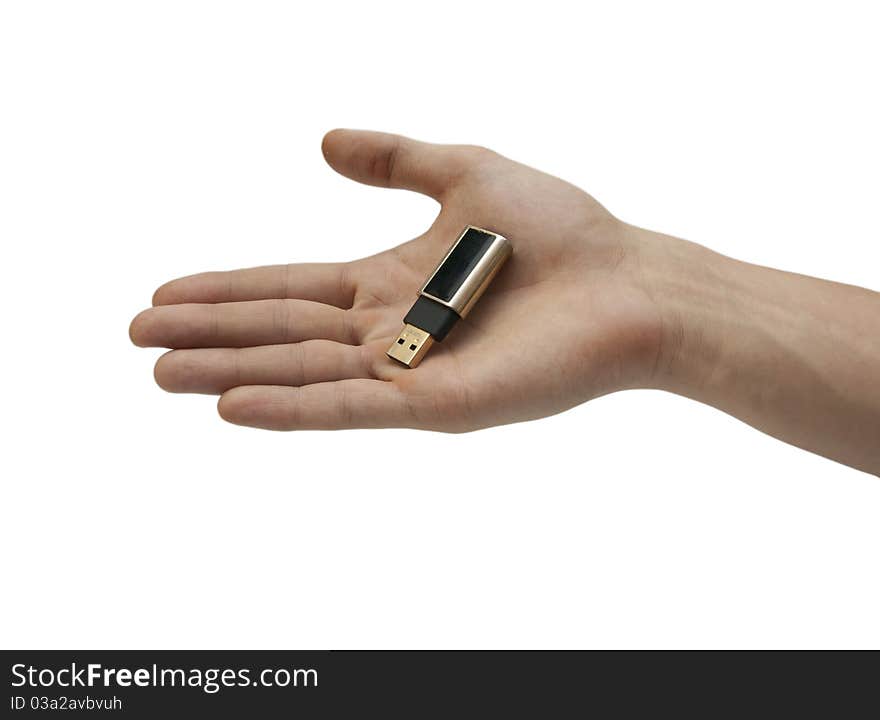 Hand with usb flash memory