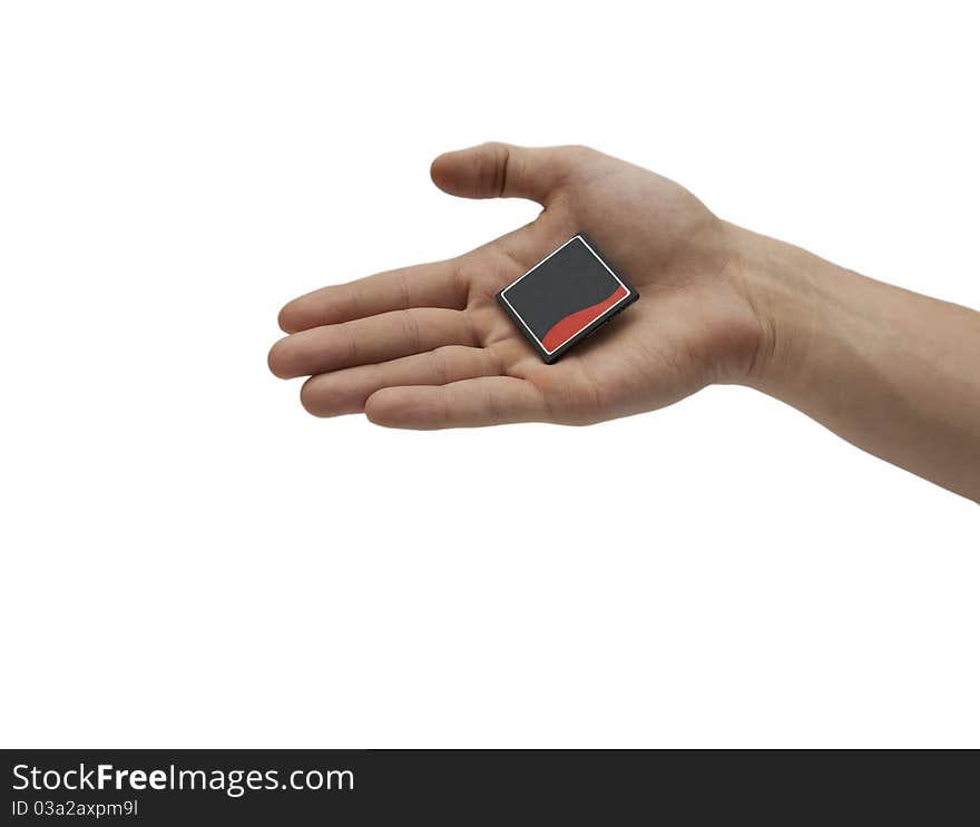 Hand with a memory card