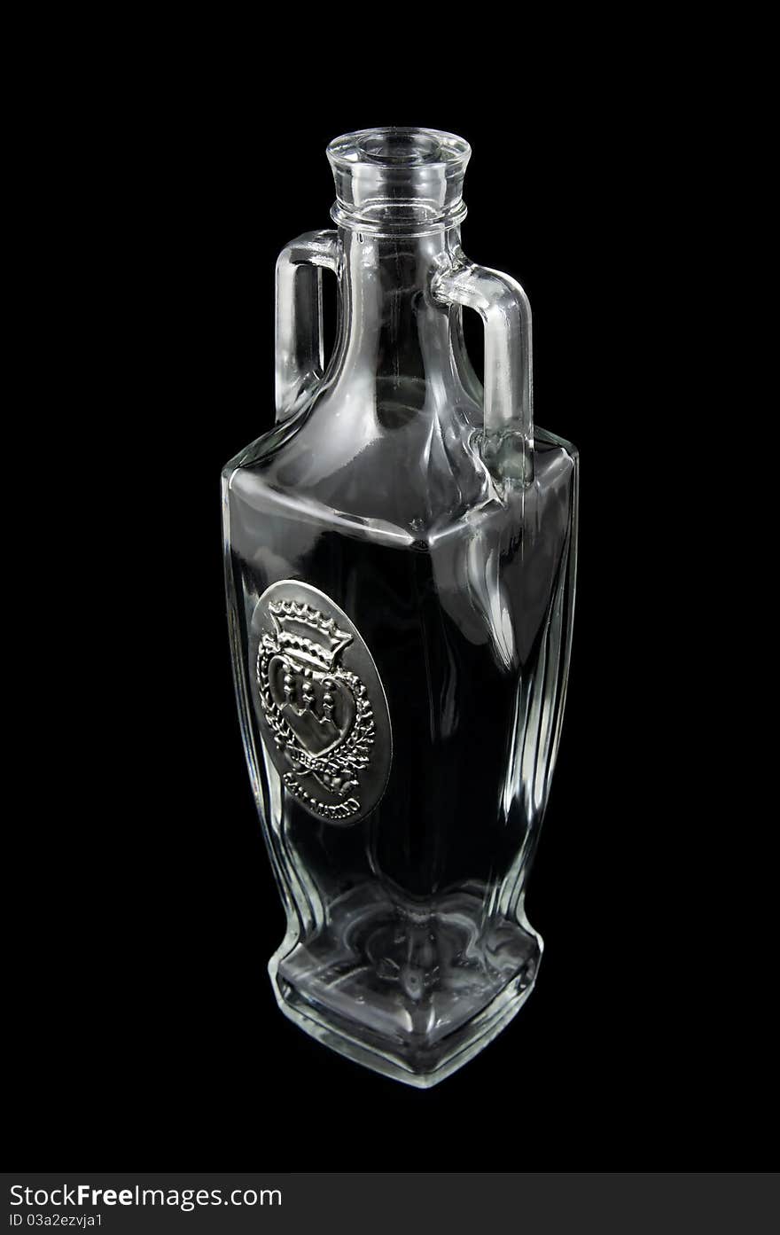 Retro glass botle with State National of San Marino