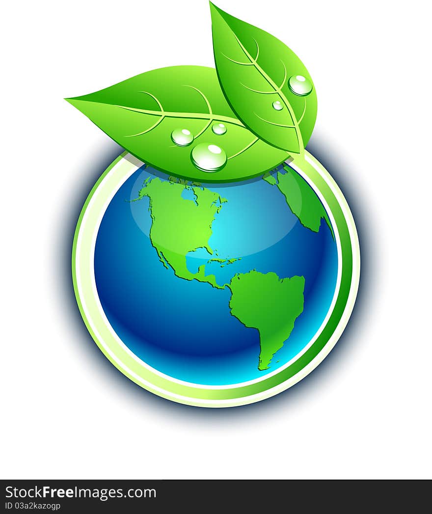 Earth Eco Button.