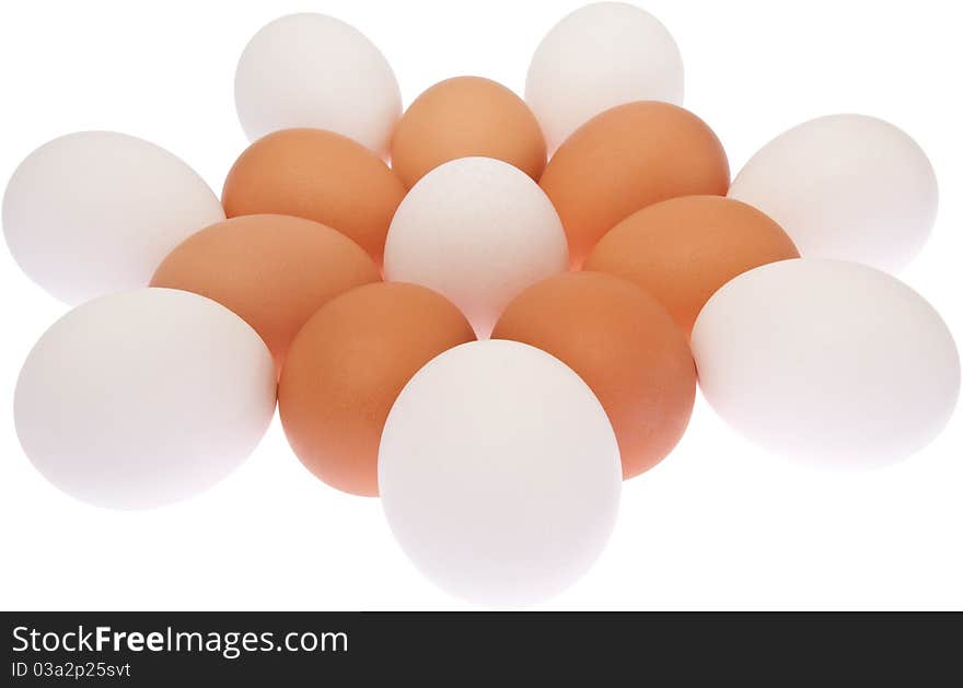 Flower of white and brown eggs. Flower of white and brown eggs