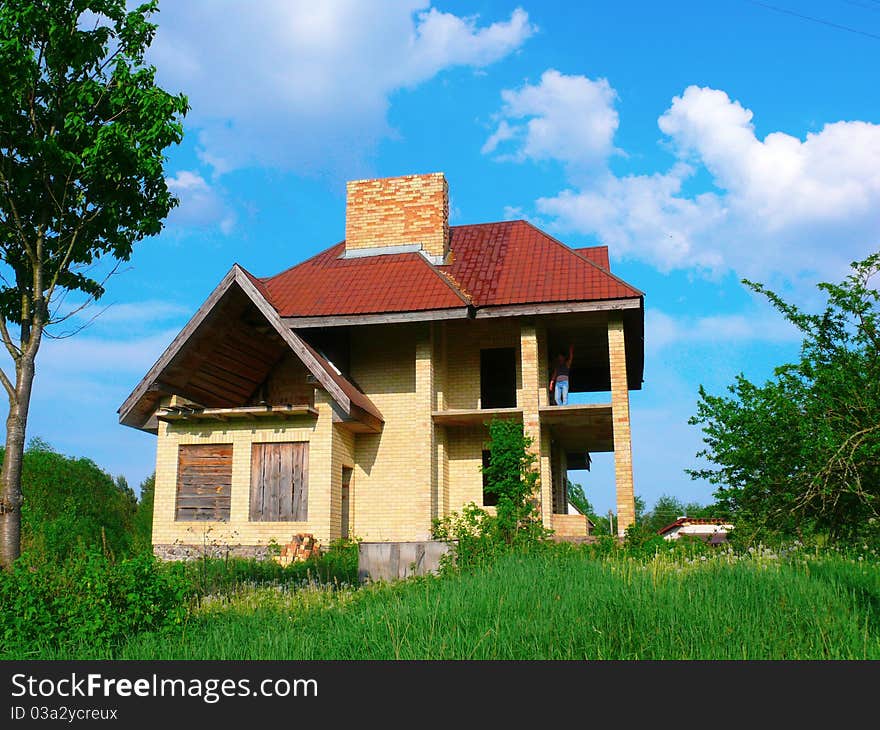 Unfinished abandoned house