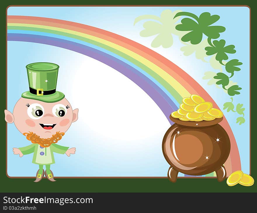 Leprechaun with a gold pot