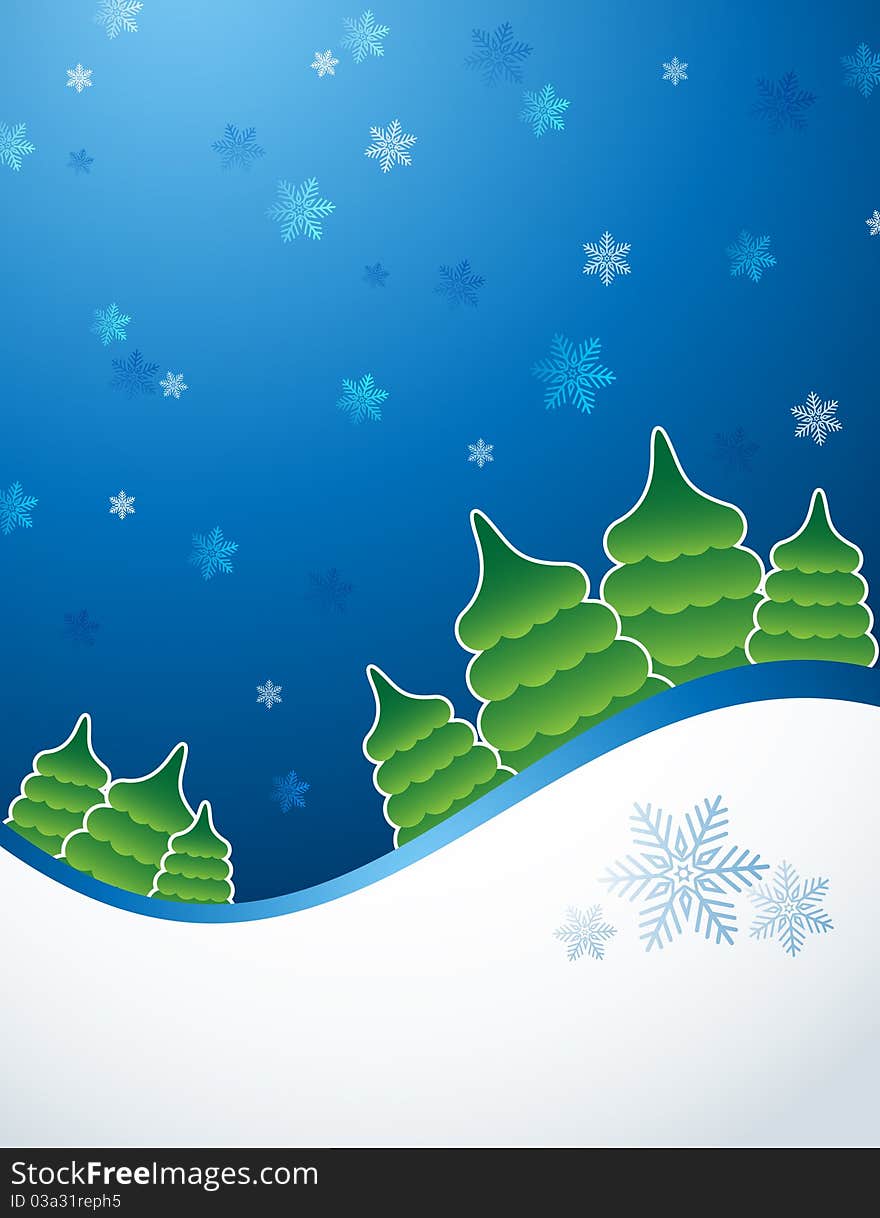 Blue Green Snowflakes Background