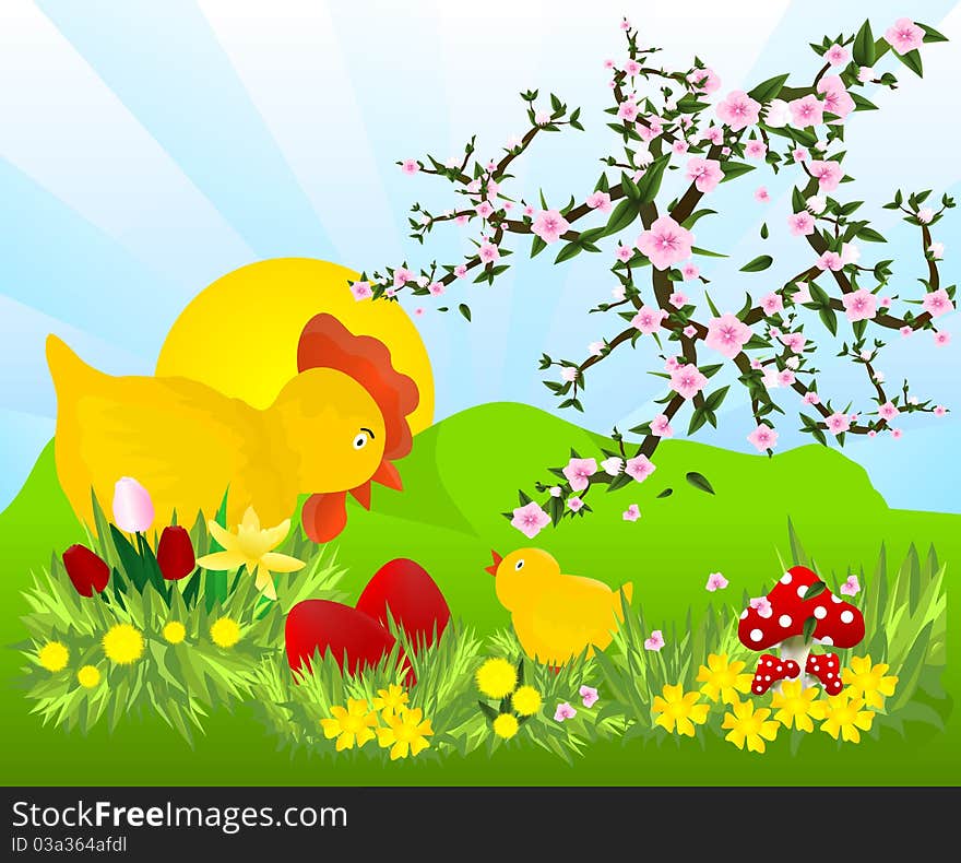 Easter time, cdr vector