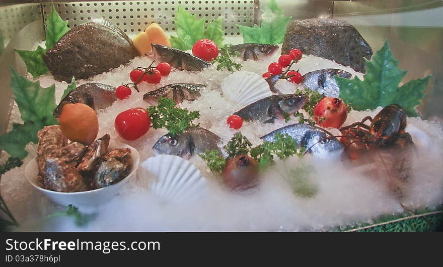 Icy seafood showcase