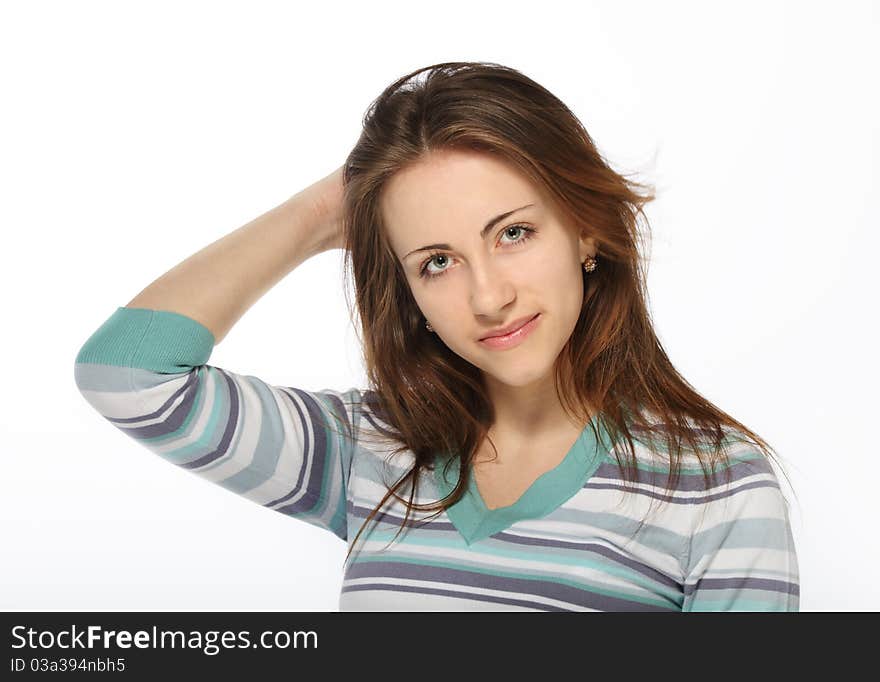 Portrait Of Young Beautiful Brunette Girl