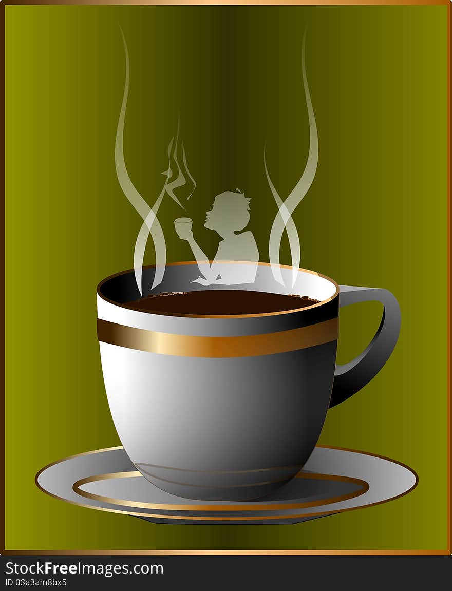 illustration of a coffee cup of coffee.