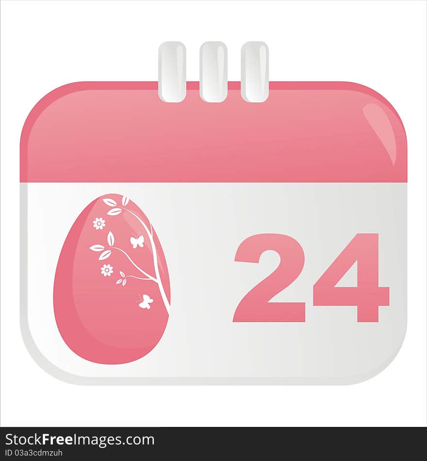 Easter calendar icon with decorated egg