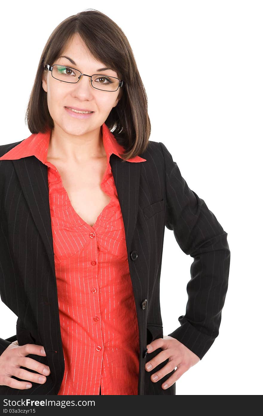 Business woman on white background