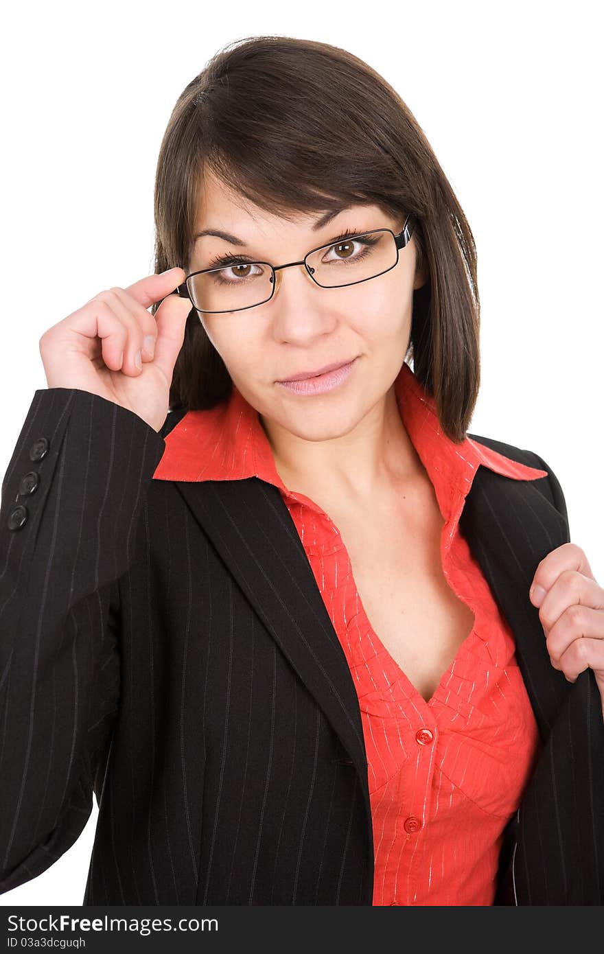 Business woman on white background