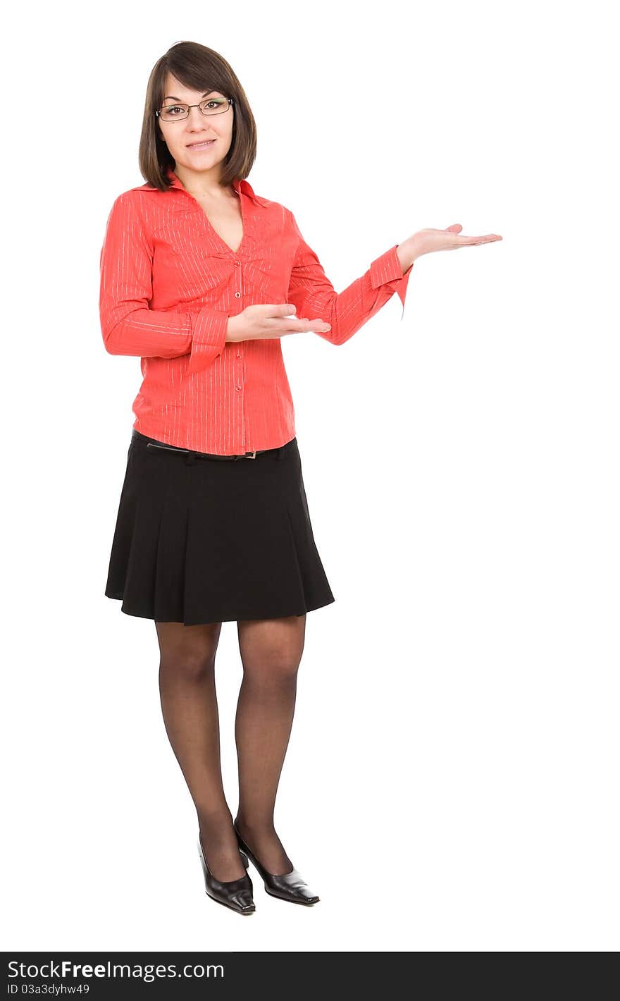 Business woman on white background