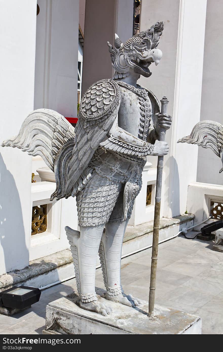 Native Thai Style of half angle half bird sculpture in Thailand