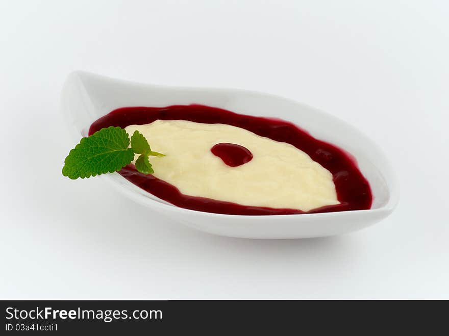 White Plate With Fresh Dessert