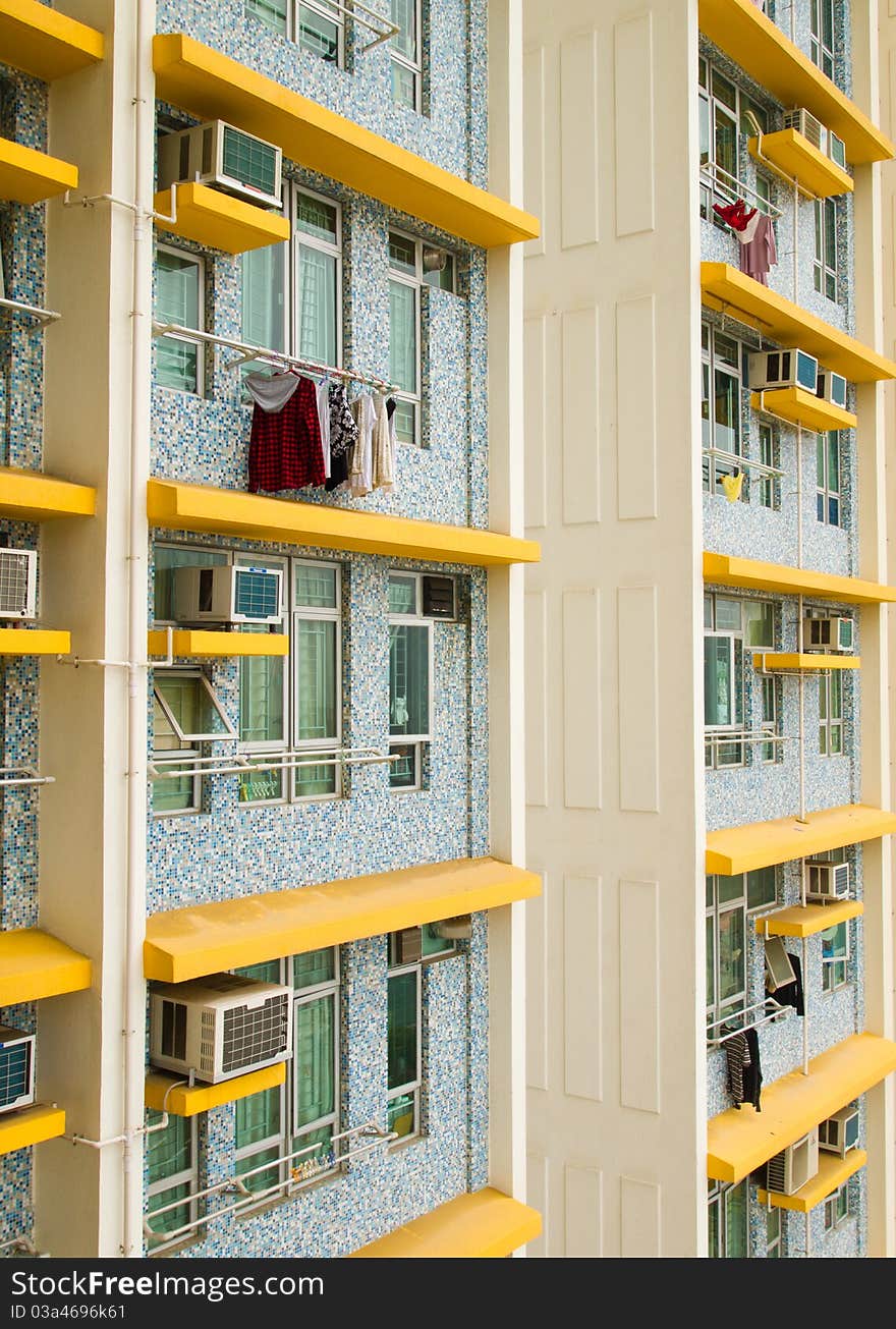 Architecture detail of the apartment block