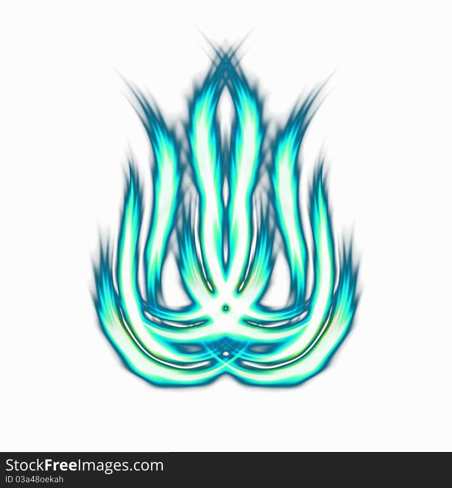 Abstract blue fire on white background. Abstract blue fire on white background