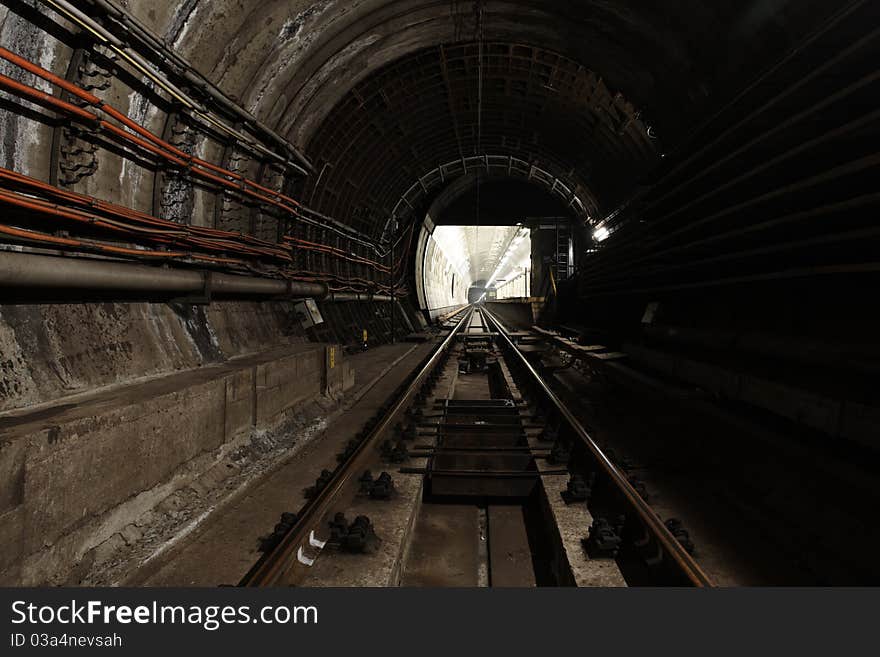 View to the subway tunnel, Prague.