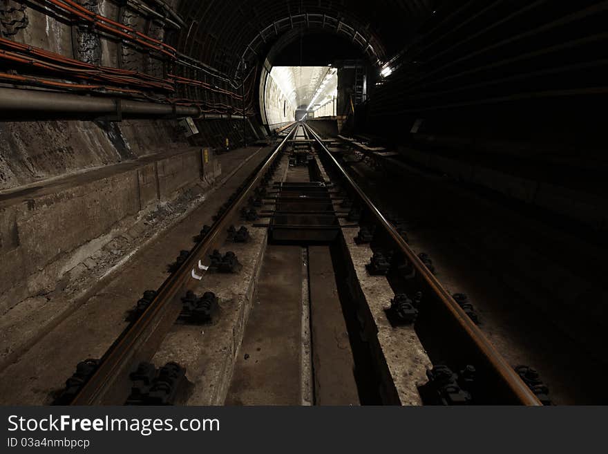 View to the subway tunnel, Prague.